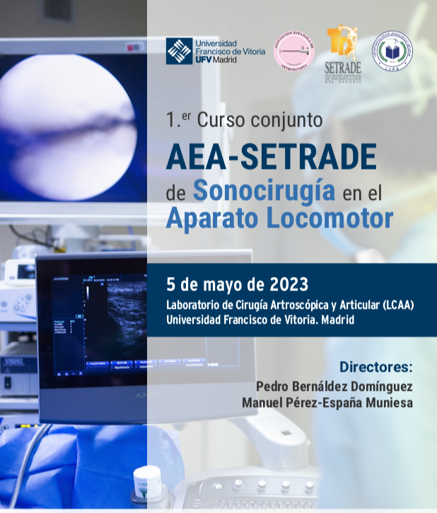 Lee más sobre el artículo El Dr Bernáldez, Director del I Curso conjunto AEA-SETRADE sobre Cirugía Eco-Asistida (Sonocirugía) y Artroscopia (Madrid, Mayo 2023)