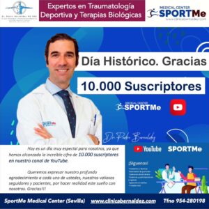 10000 suscriptores Youtube SportMe Medical Center